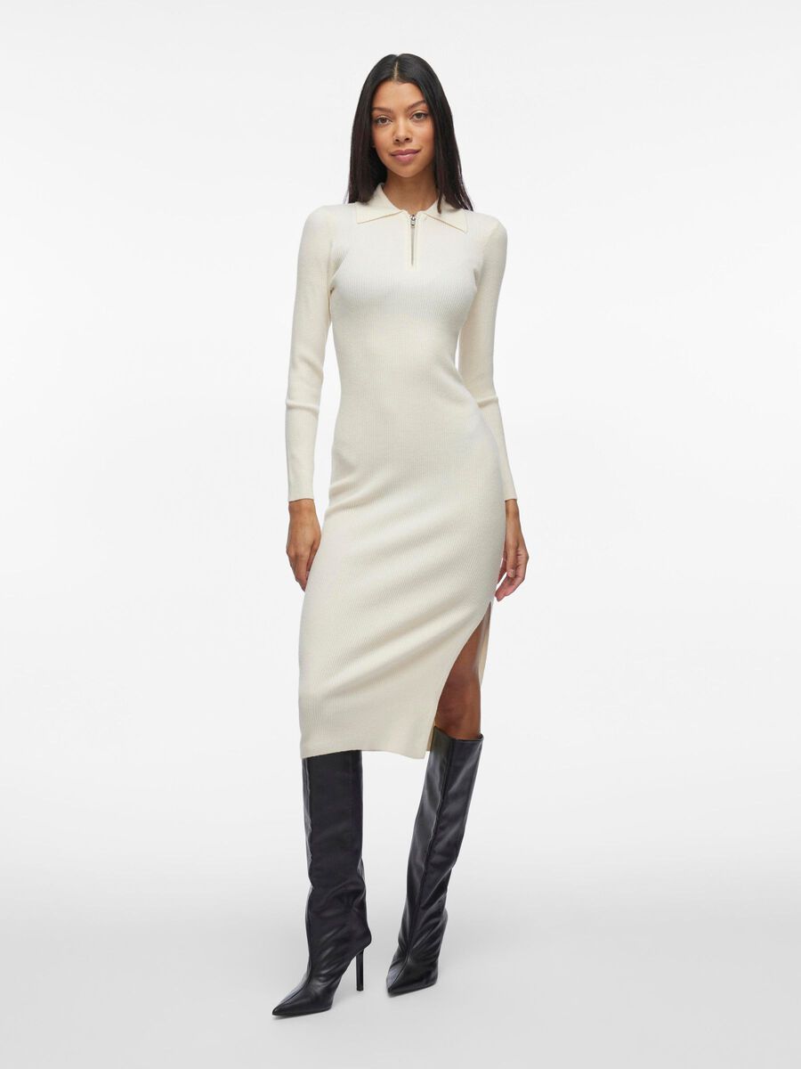 VILA KNITTED MIDI DRESS, Birch, highres - 14104612_Birch_003.jpg