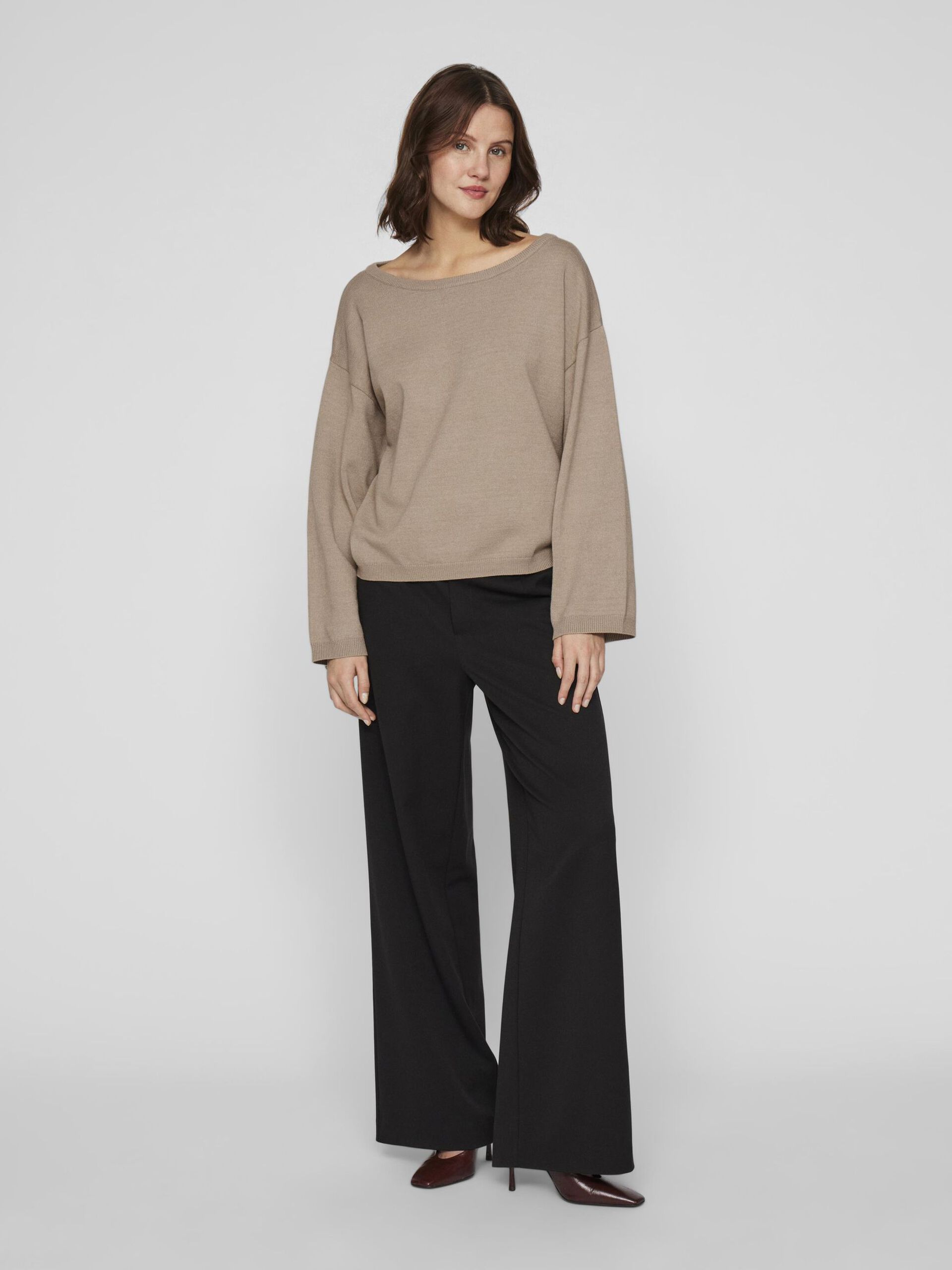 Carousel image - LONG SLEEVED KNITTED PULLOVER, Natural Melange | 4