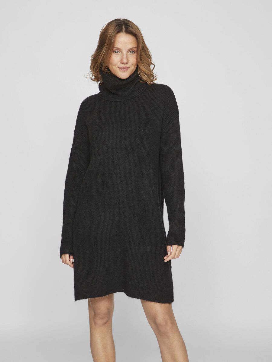 Vila TURTLENECK KNIT TUNIC, Black, highres - 14074330_Black_003.jpg