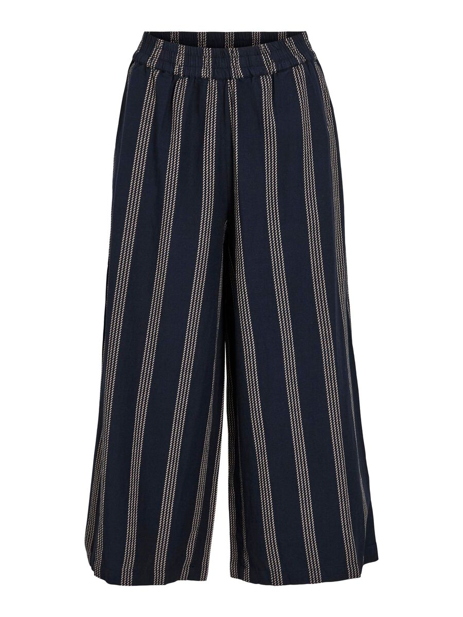 VILA HIGH WAIST CROPPED TROUSERS, Navy Blazer, highres - 14105081_NavyBlazer_1191666_001.jpg