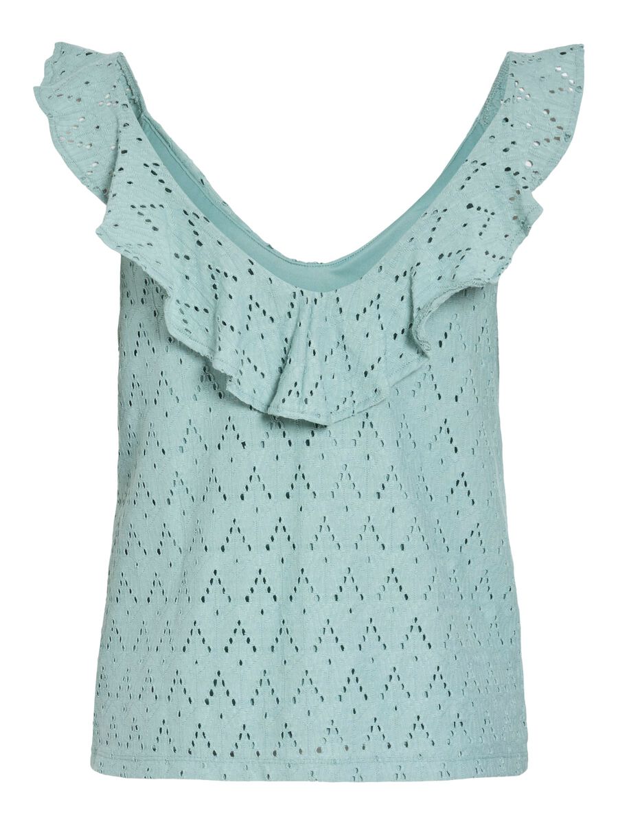 Product carousel image - VIAMALINA V-NECK SLEEVELESS TOP, Blue Surf | 2