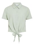 VILA FRONT KNOT SHORT SLEEVED SHIRT, Silt Green, highres - 14096244_SiltGreen_001.jpg