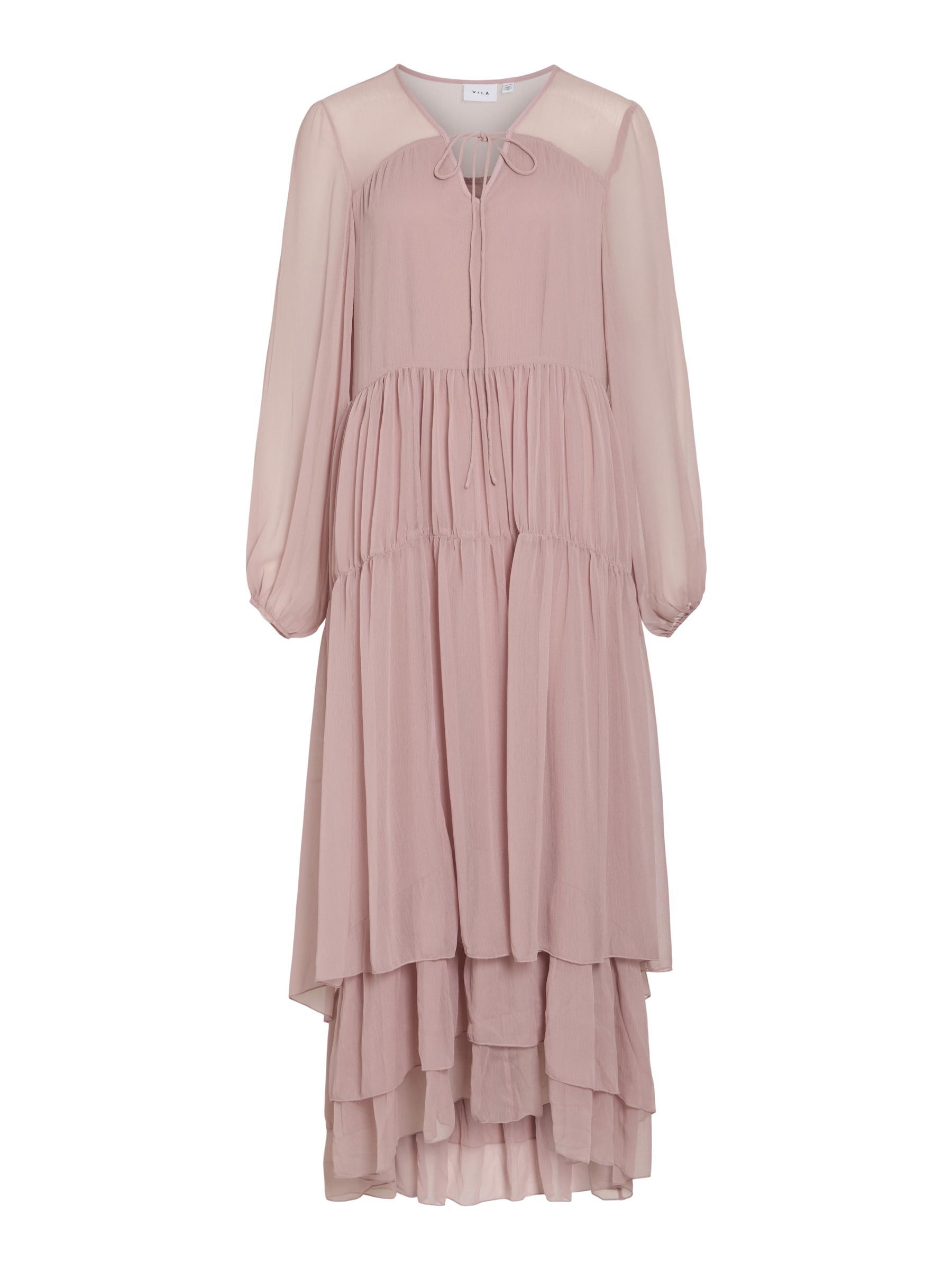 LANGE MOUWEN MAXI JURK Bruin VILA