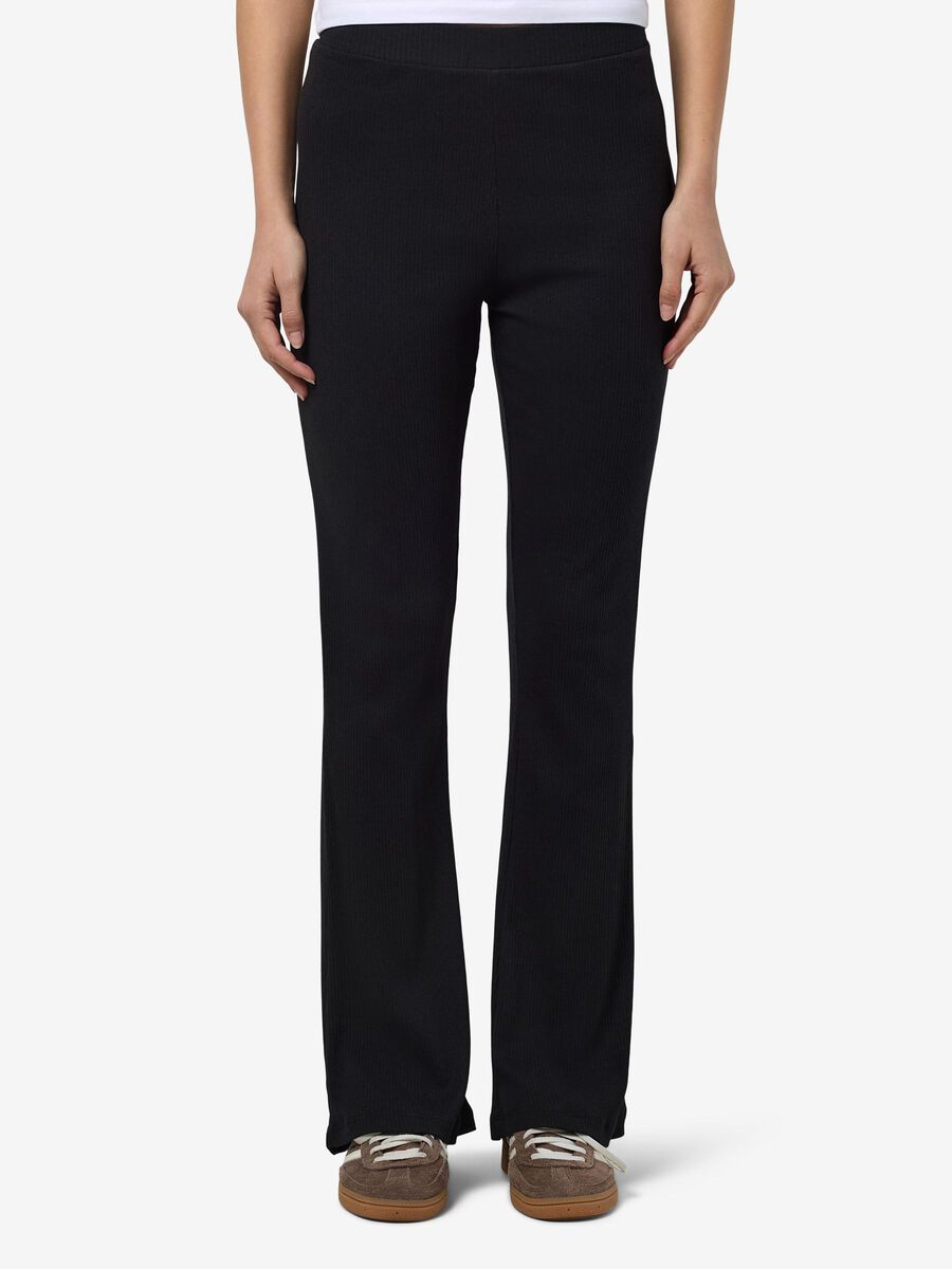 Noisy May HIGH WAIST FLARED TROUSERS, Black, highres - 27015320_Black_003.jpg