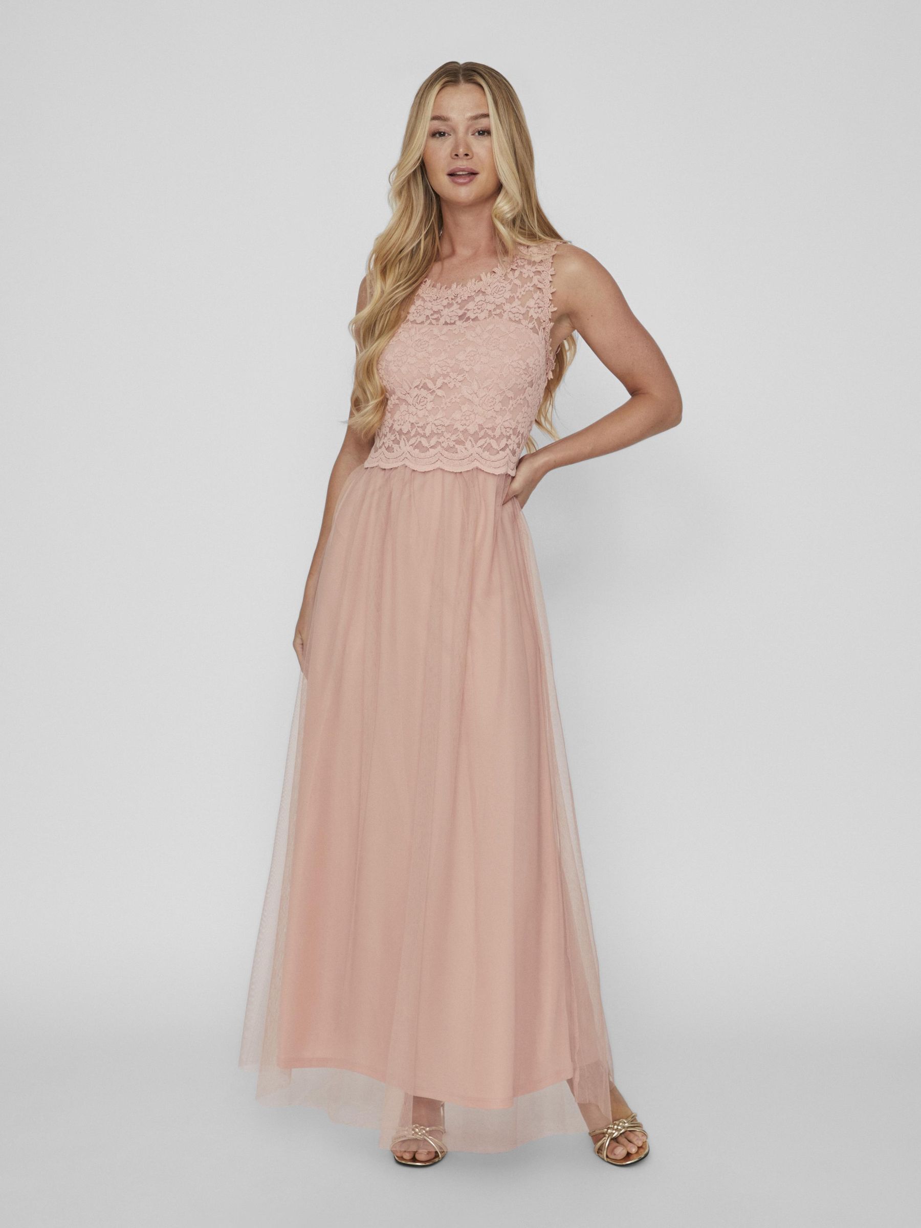Light pink store lace maxi dress