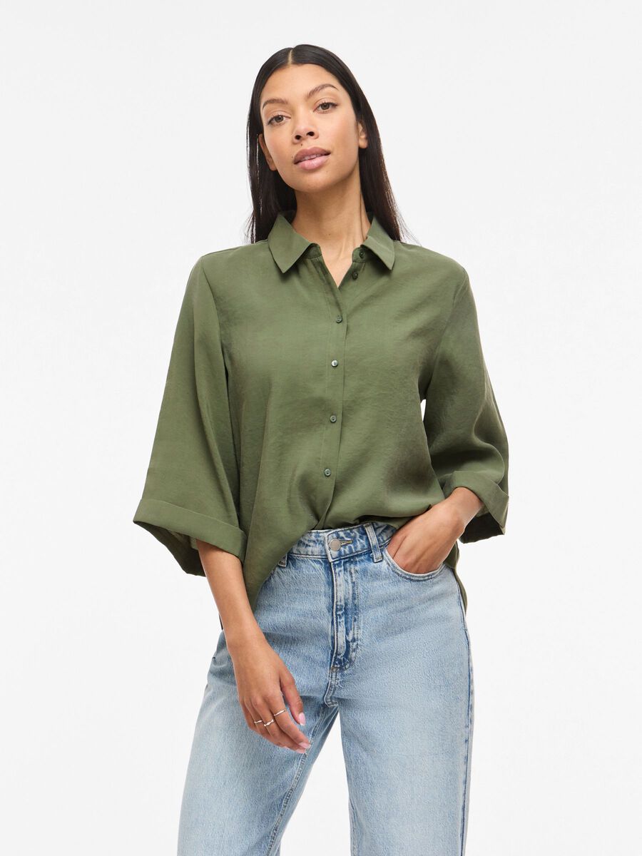 Product carousel image - VIHULA 3/4 SLEEVED SHIRT, Olivine | 1