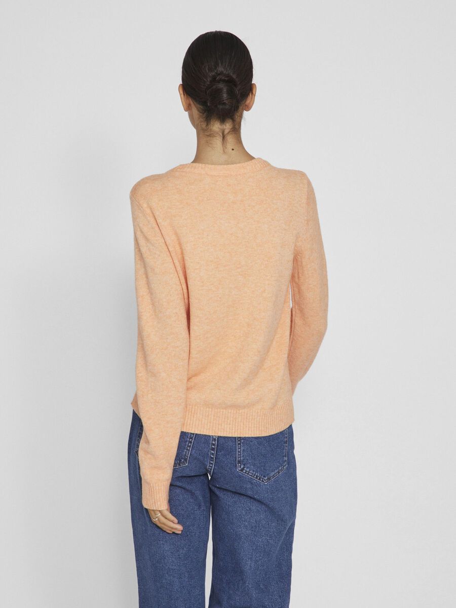 Vila ROUND NECK KNITTED PULLOVER, Shell Coral, highres - 14054177_ShellCoral_972274_004.jpg