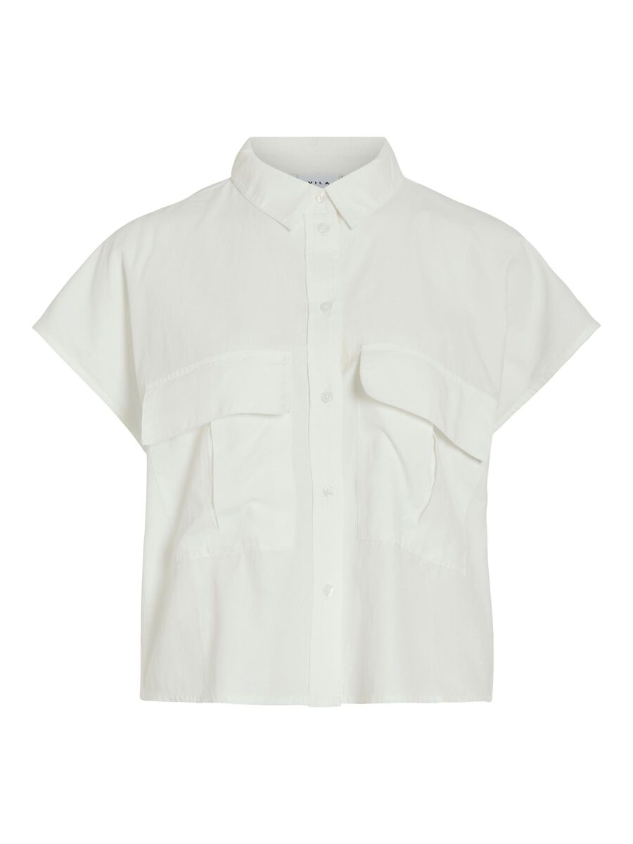 VILA VILYVA SHORT SLEEVED SHIRT, Snow White, highres - 14109055_SnowWhite_001.jpg