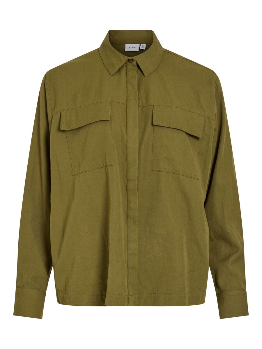 VILA À MANCHES LONGUES CHEMISE, Capulet Olive, highres - 14103796_CapuletOlive_001.jpg