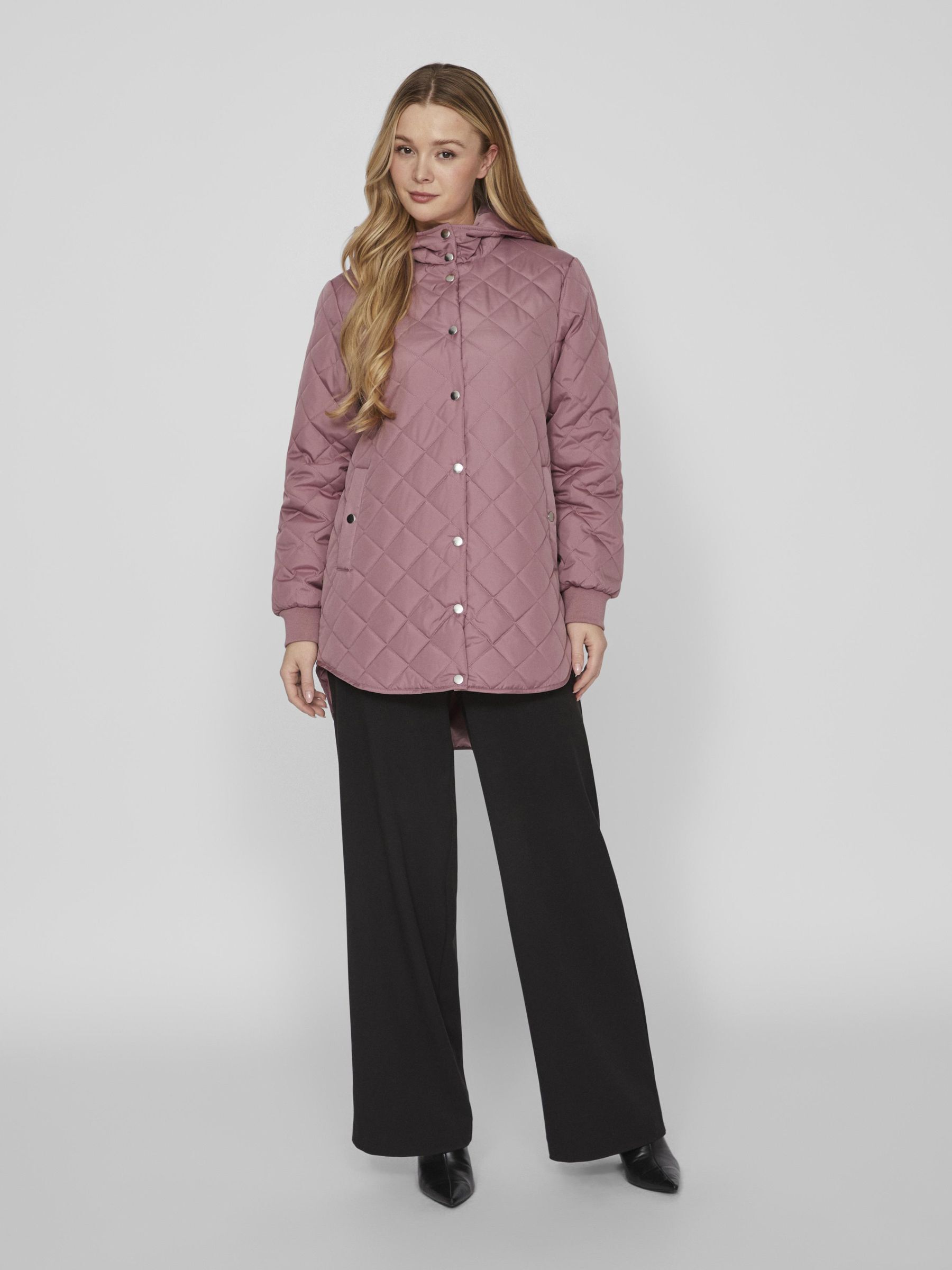 Purple quilted coat shop