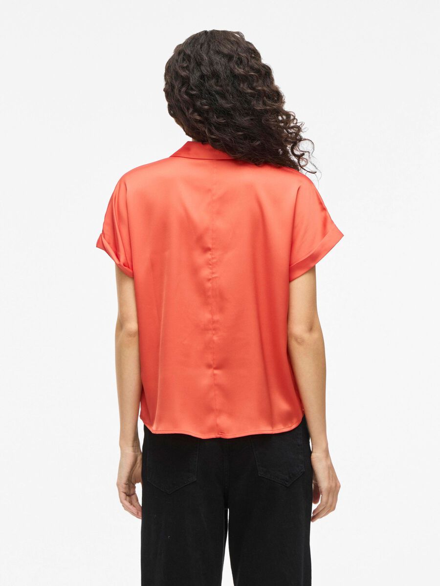 VILA VIENNA SHORT SLEEVED SHIRT, Paprika, highres - 14107405_Paprika_004.jpg