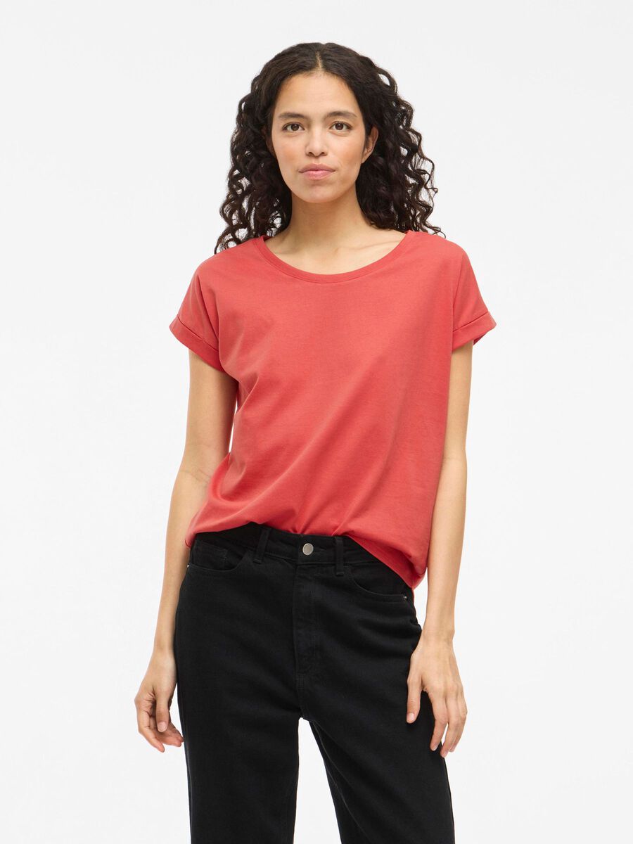 VILA VIDREAMERS ROUND NECK T-SHIRT, Paprika, highres - 14083083_Paprika_003.jpg