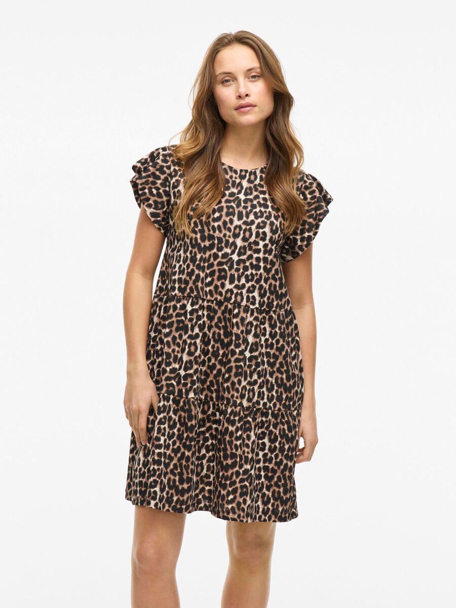 VILA VISYBIL SHORT SLEEVED SHORT DRESS, Brazzilian Sand, highres - 14109183_BrazzilianSand_1204818_003.jpg