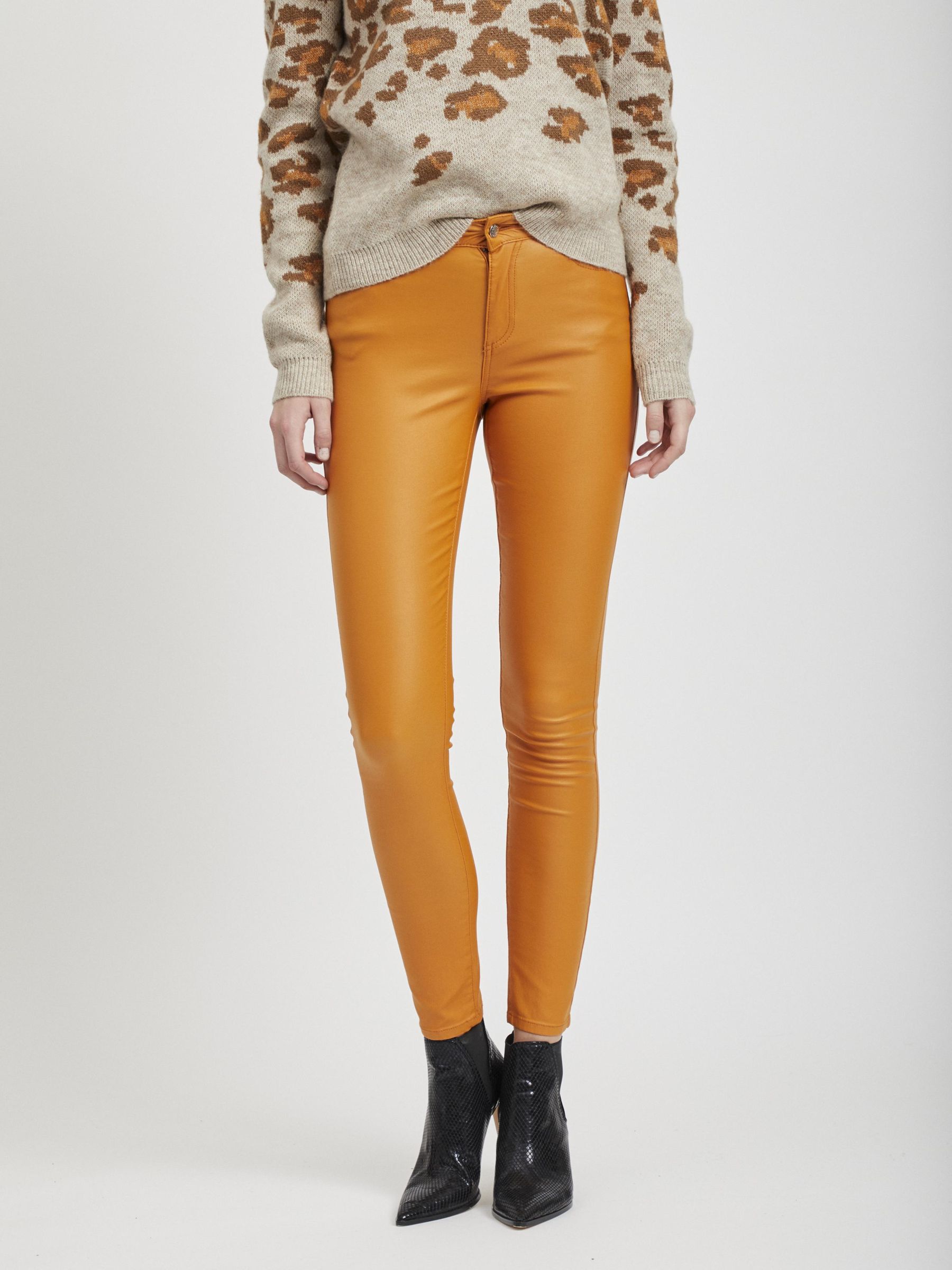 COATED SKINNY FIT JEANS Orange VILA