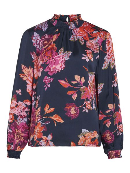 Vila SMOCK NECK LONG SLEEVED BLOUSE, Navy Blazer, highres - 14083477_NavyBlazer_1083909_001.jpg
