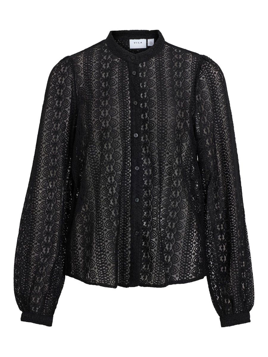 VILA VICHIKKA LACE SHIRT, Black, highres - 14082977_Black_001.jpg