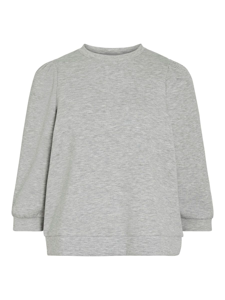 VILA VIREFLECT 3/4 SLEEVED SWEATSHIRT, Light Grey Melange, highres - 14112387_LightGreyMelange_001.jpg