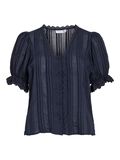 VILA V-NECK SHORT SLEEVED SHIRT, Navy Blazer, highres - 14109647_NavyBlazer_001.jpg