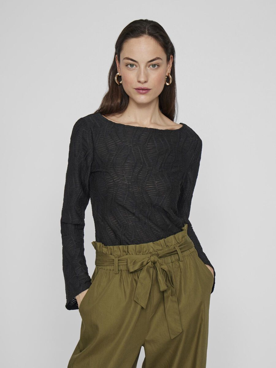 VILA BÅTRINGAD LÅNGÄRMAD TOPP, Black, highres - 14109873_Black_003.jpg