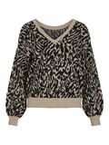 VILA V-HALS JACQUARD GEBREIDE TRUI, Black Beauty, highres - 14102608_BlackBeauty_1148567_001.jpg