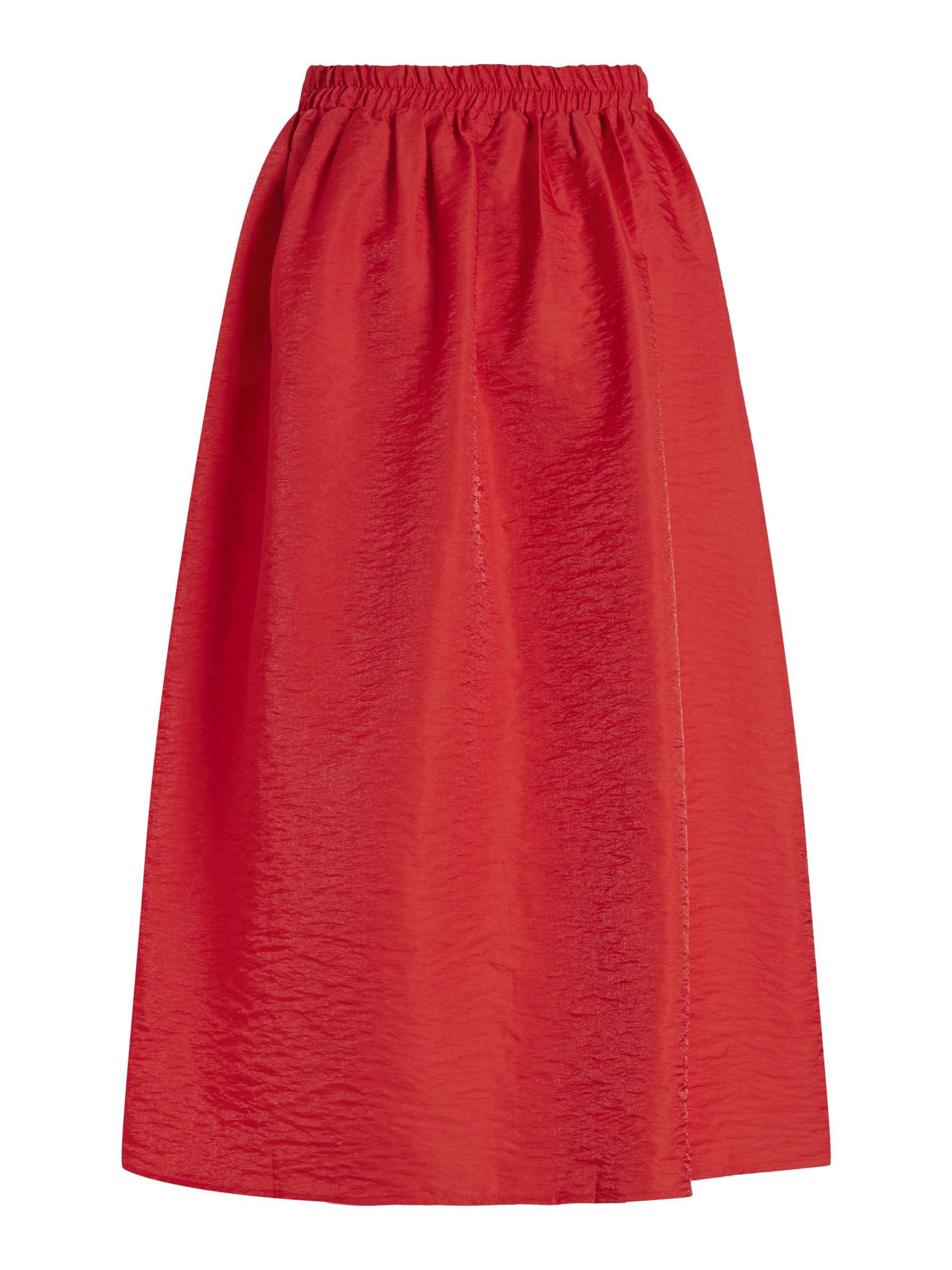 HIGH WAIST WIDE MIDI SKIRT Red VILA