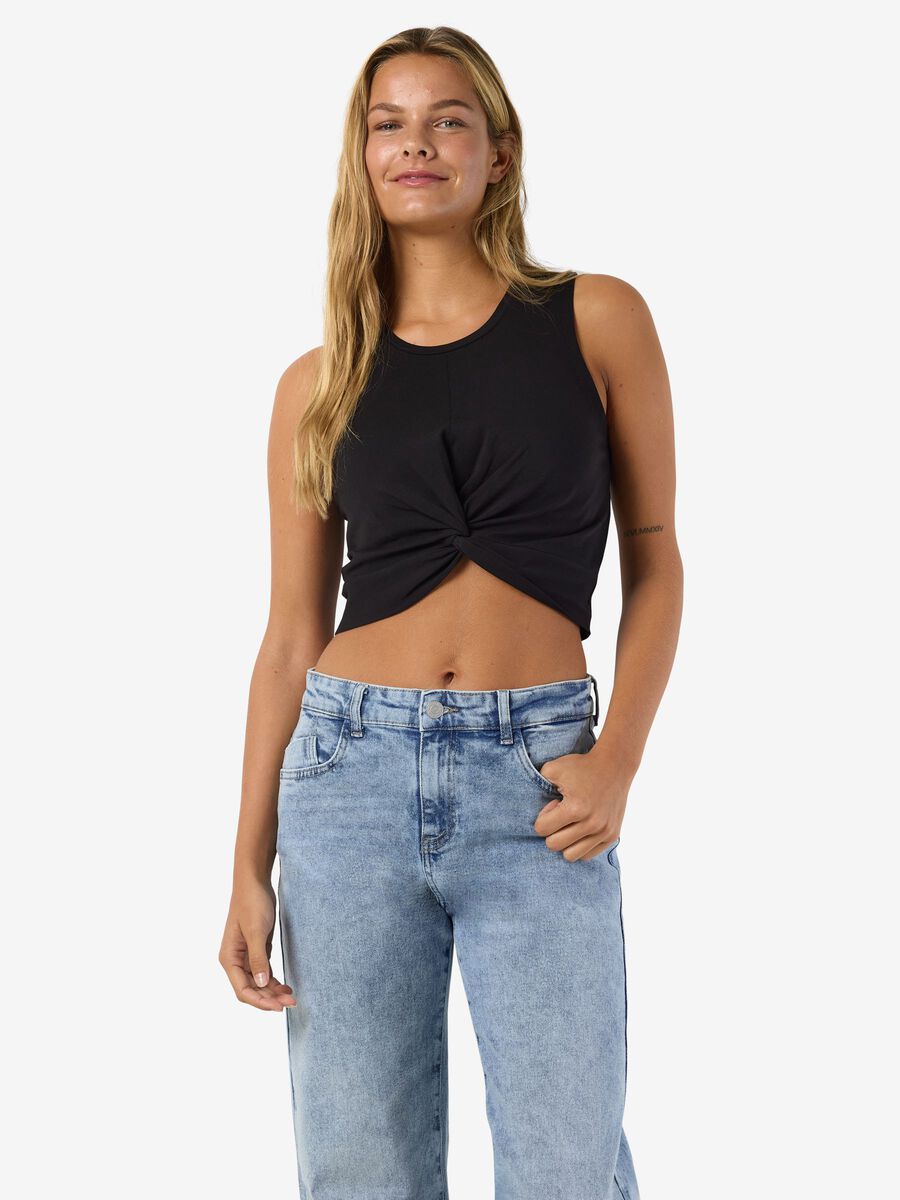 Product carousel image - CROPPED SLEEVELESS TOP, Black | 1