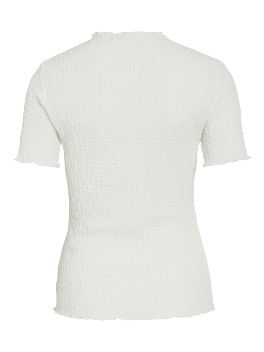 VILA VIMALMEN HIGH NECK SHORT SLEEVED TOP, Snow White, highres - 14112683_SnowWhite_002.jpg