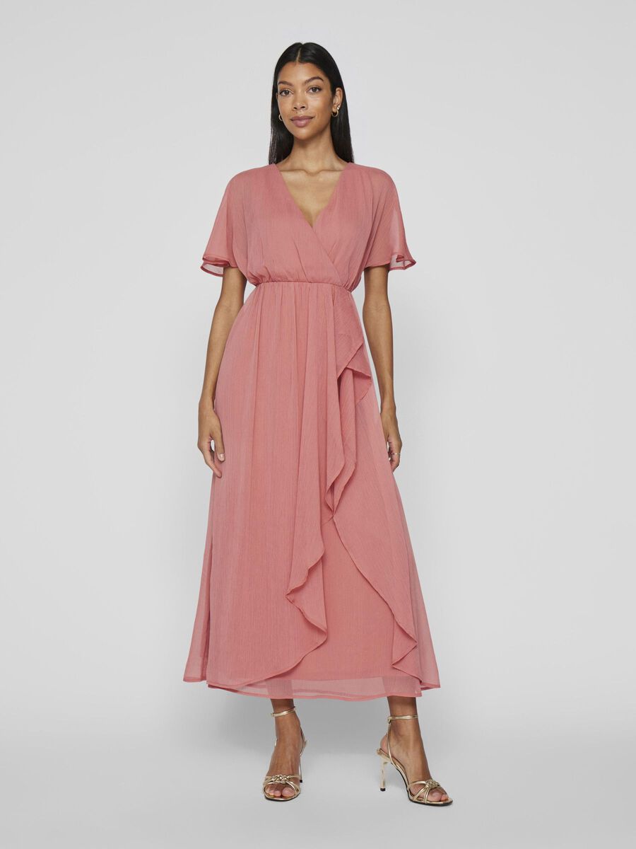 VILA SHORT SLEEVED MAXI DRESS, Brick Dust, highres - 14106383_BrickDust_003.jpg