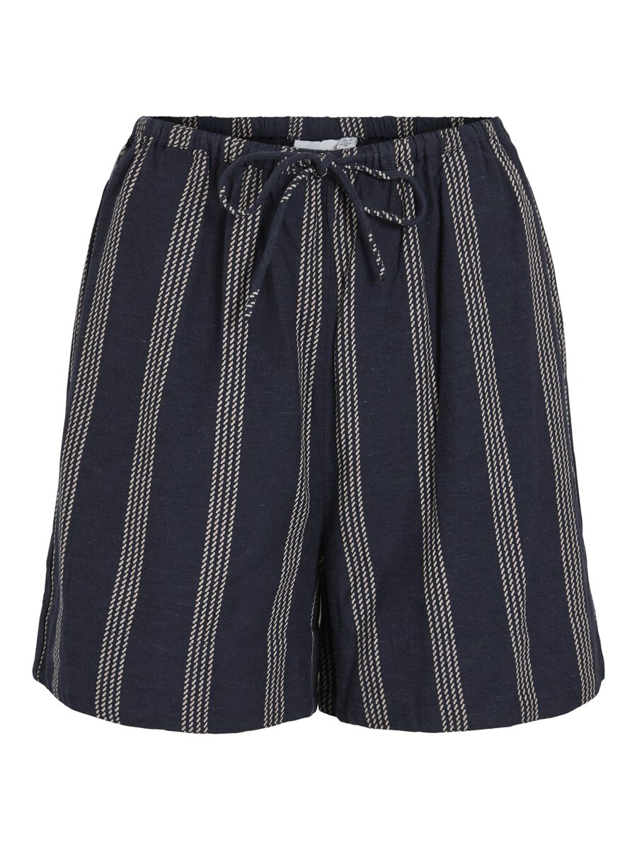 VILA VIPRISILLA MID-WAIST SHORTS, Navy Blazer, highres - 14105083_NavyBlazer_1191677_001.jpg