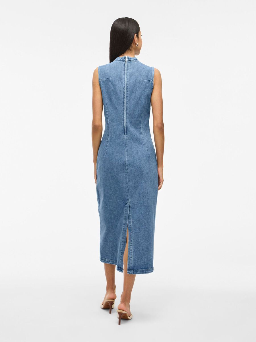 VILA VINONA MIDI DENIM DRESS, Medium Blue Denim, highres - 14113600_MediumBlueDenim_004.jpg