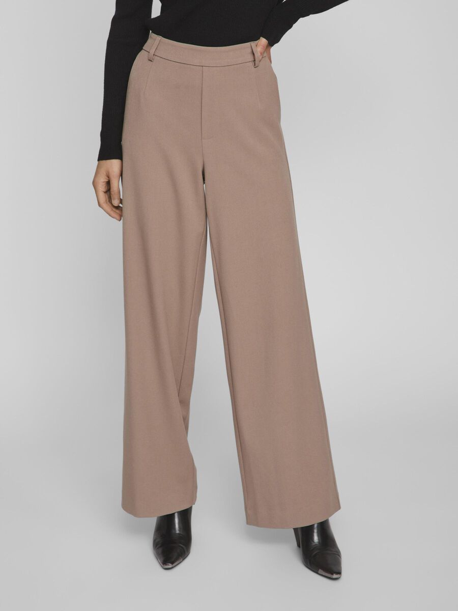 VILA VIVARONE HIGH WAIST WIDE LEG BROEK, Brown Lentil, highres - 14087407_BrownLentil_003.jpg