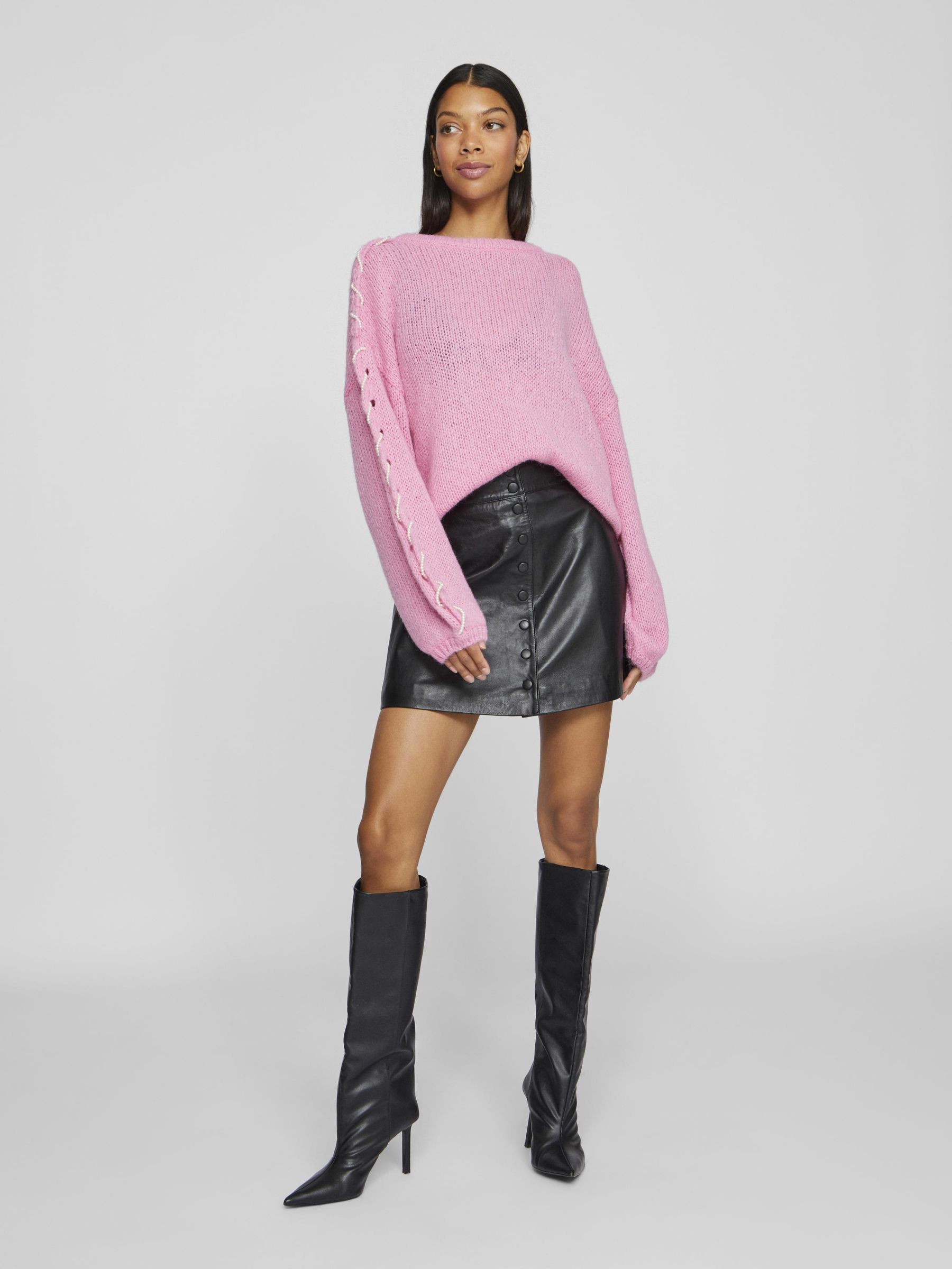 Vila high waist leather skirt top