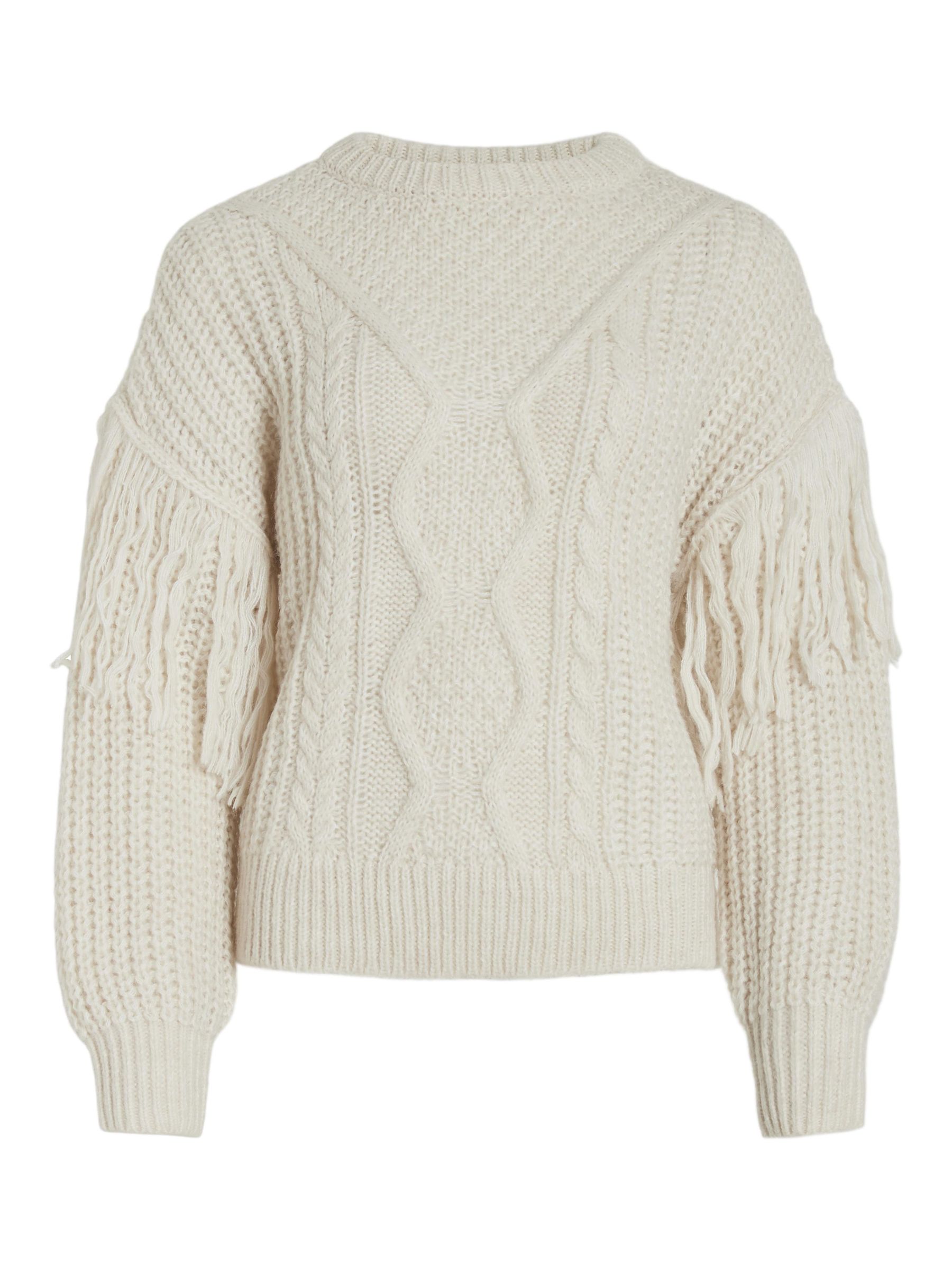 Fringe outlet white sweater