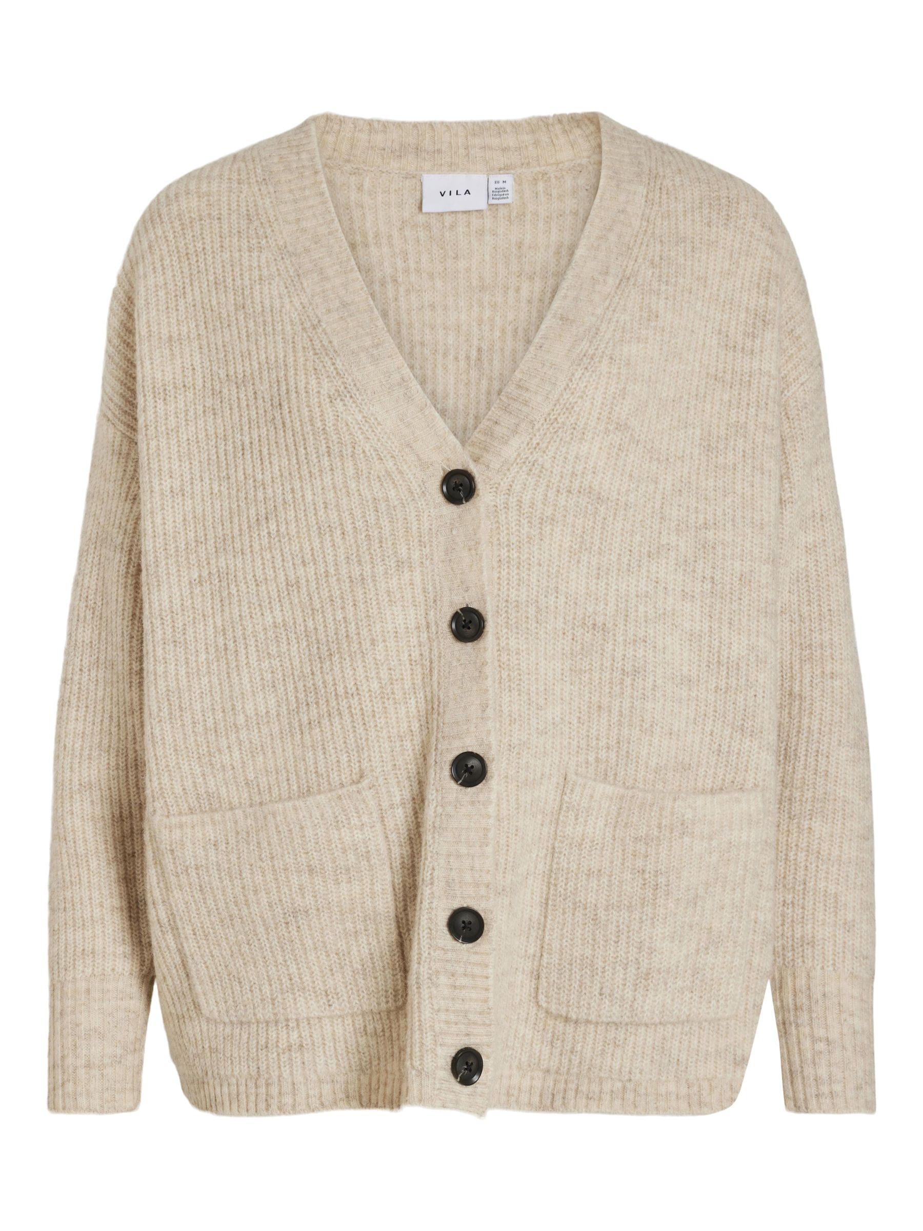 BUTTONED KNITTED CARDIGAN | Beige | VILA®
