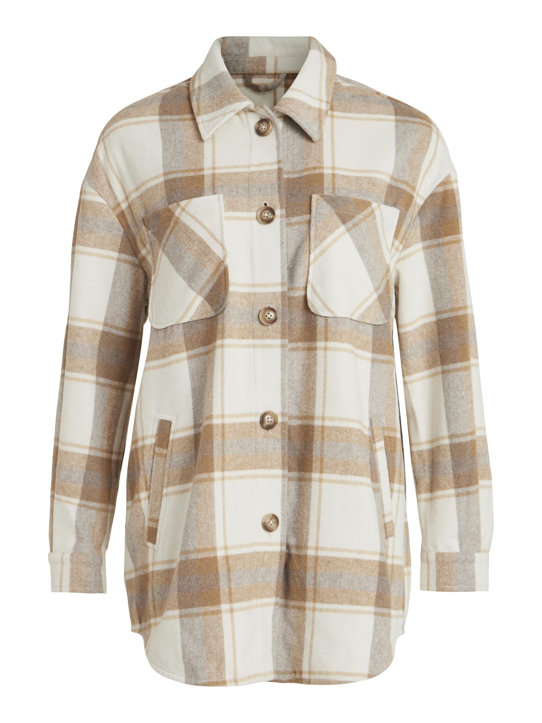 Beige sale checked jacket