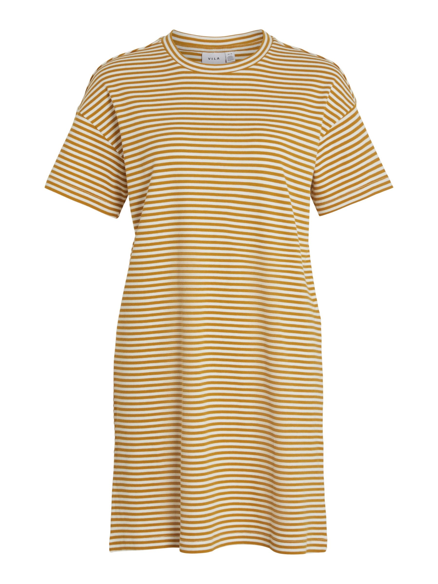 STRIPED SHORT SLEEVED DRESS Coloured VILA