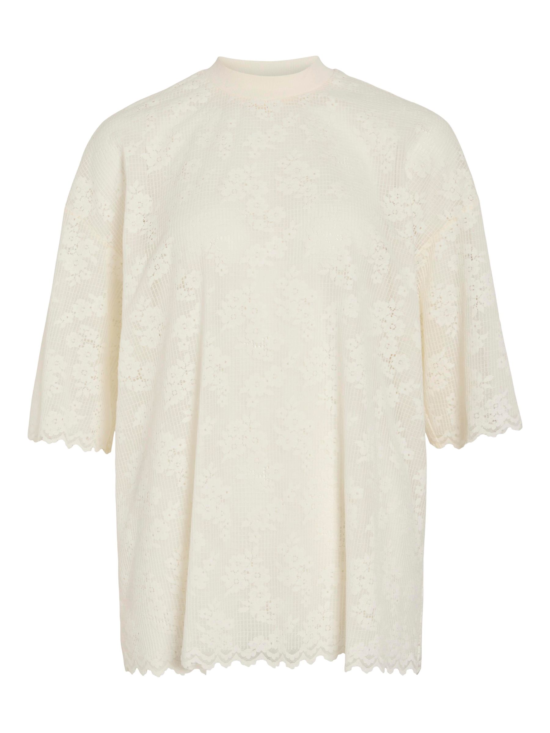 LACE T-SHIRT | White | VILA® LACE T-SHIRT | White | VILA®