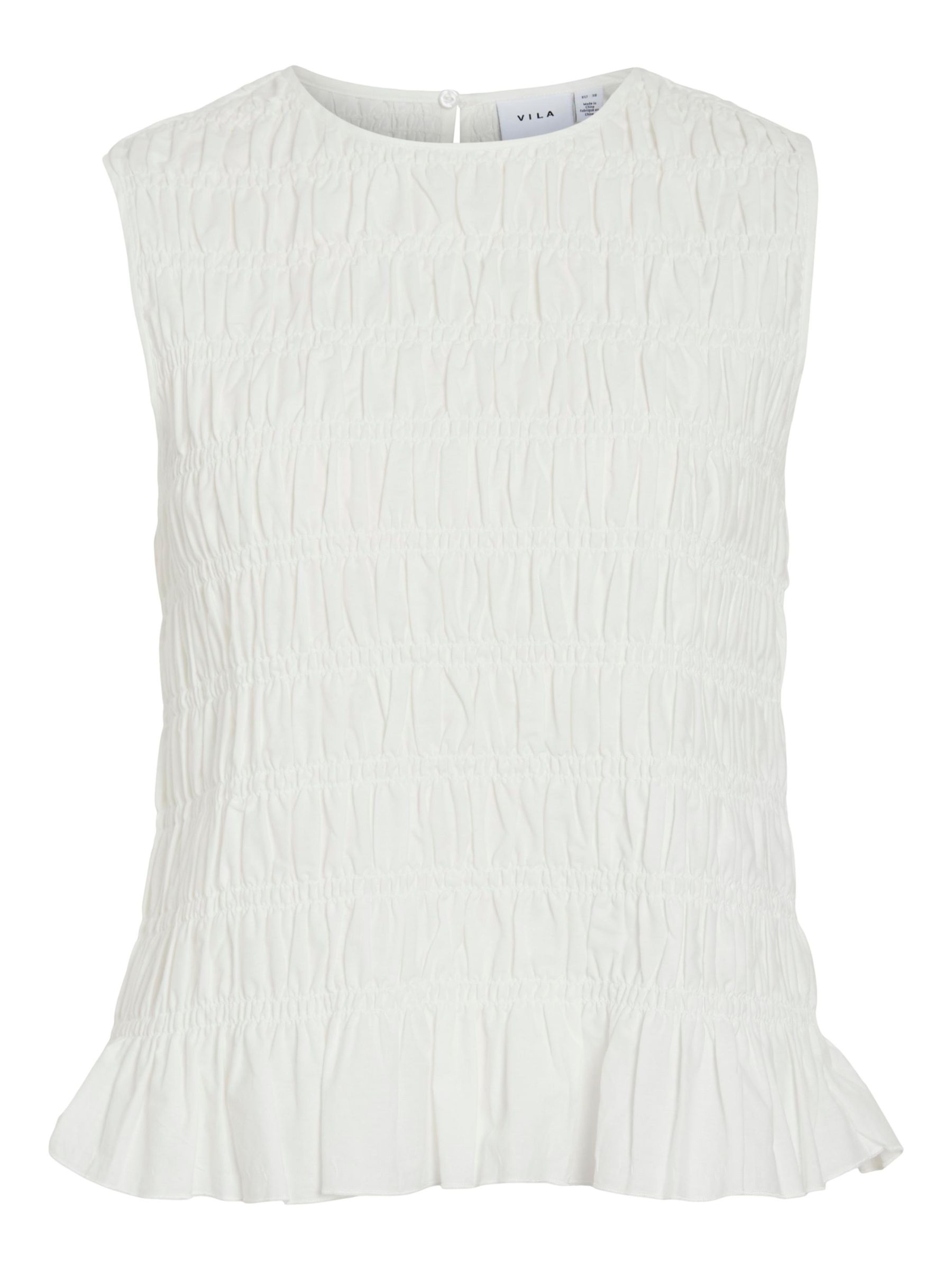 VIHUSA SLEEVELESS SMOCK TOP | White | VILA®