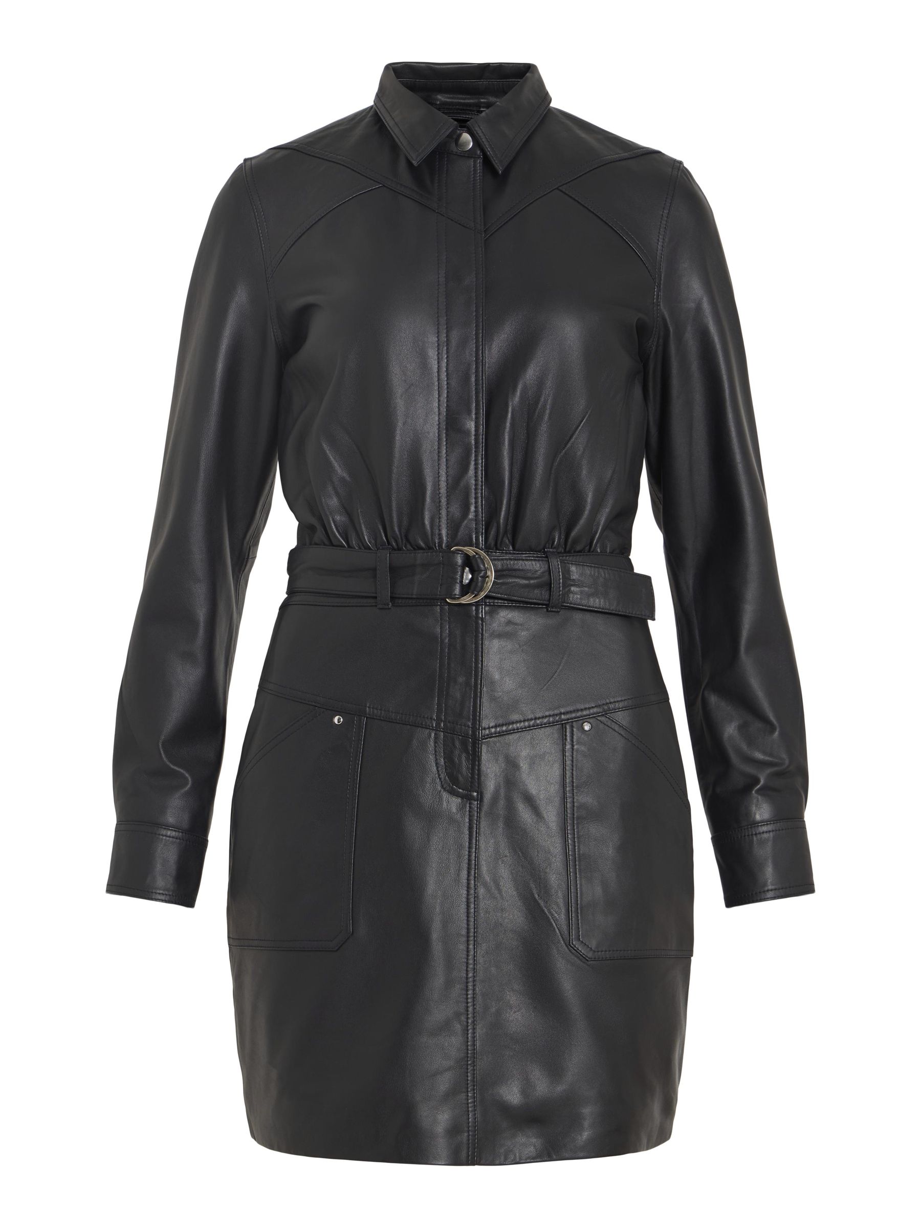 SHORT LEATHER DRESS | Blue | VILA®
