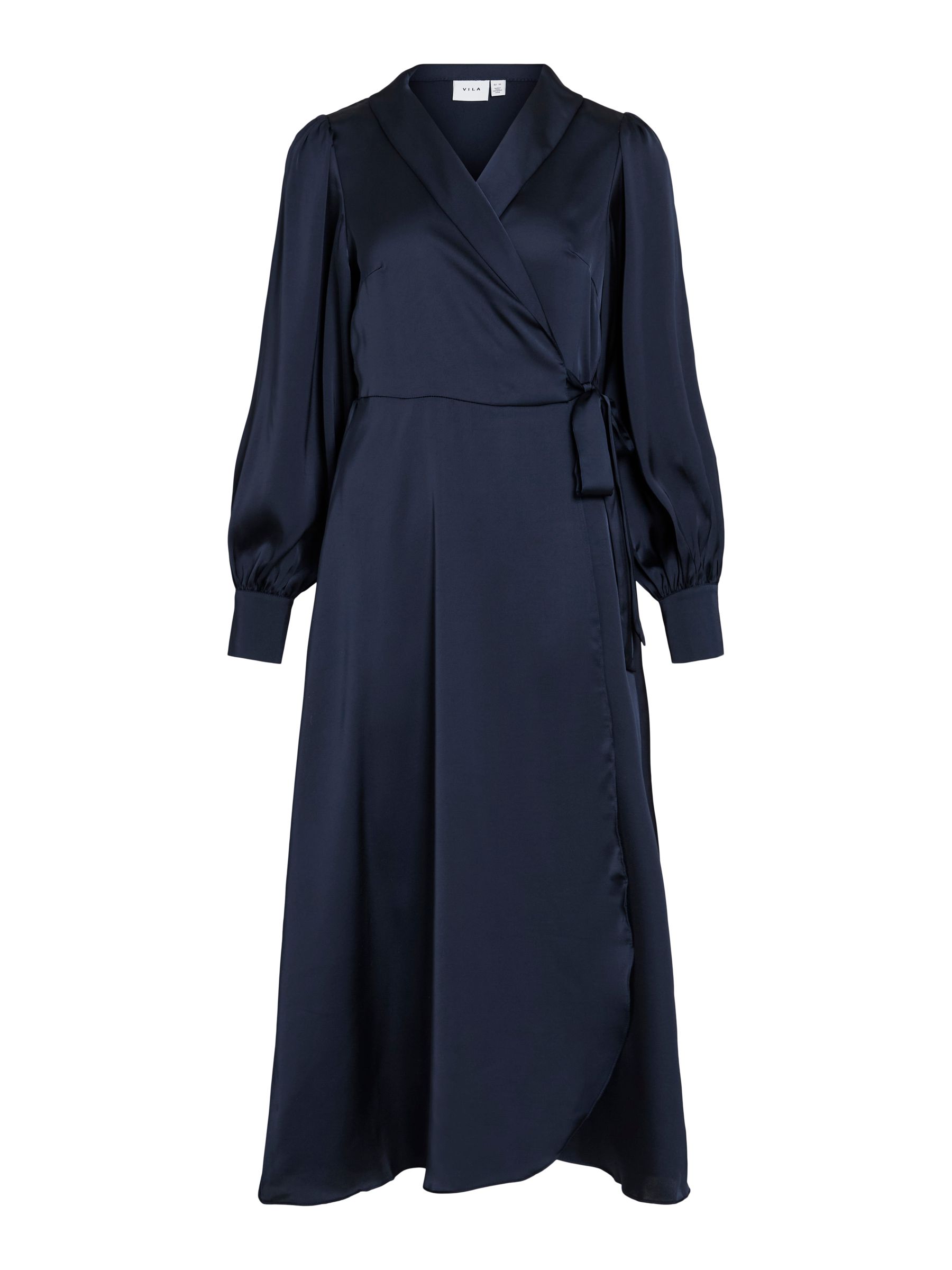 LONG SLEEVED MIDI WRAP DRESS | Blue | VILA