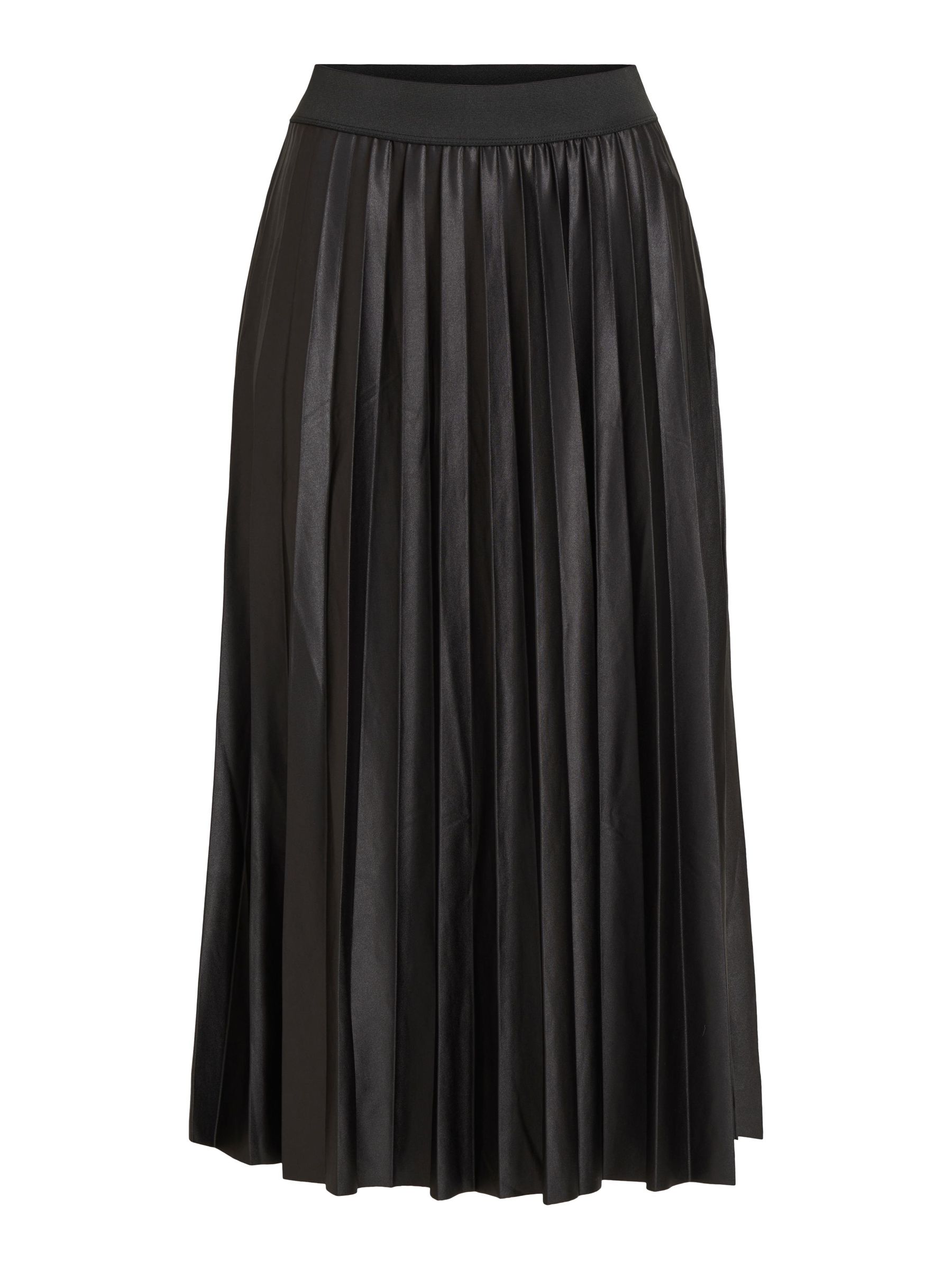 PLEATED MIDI SKIRT, Black