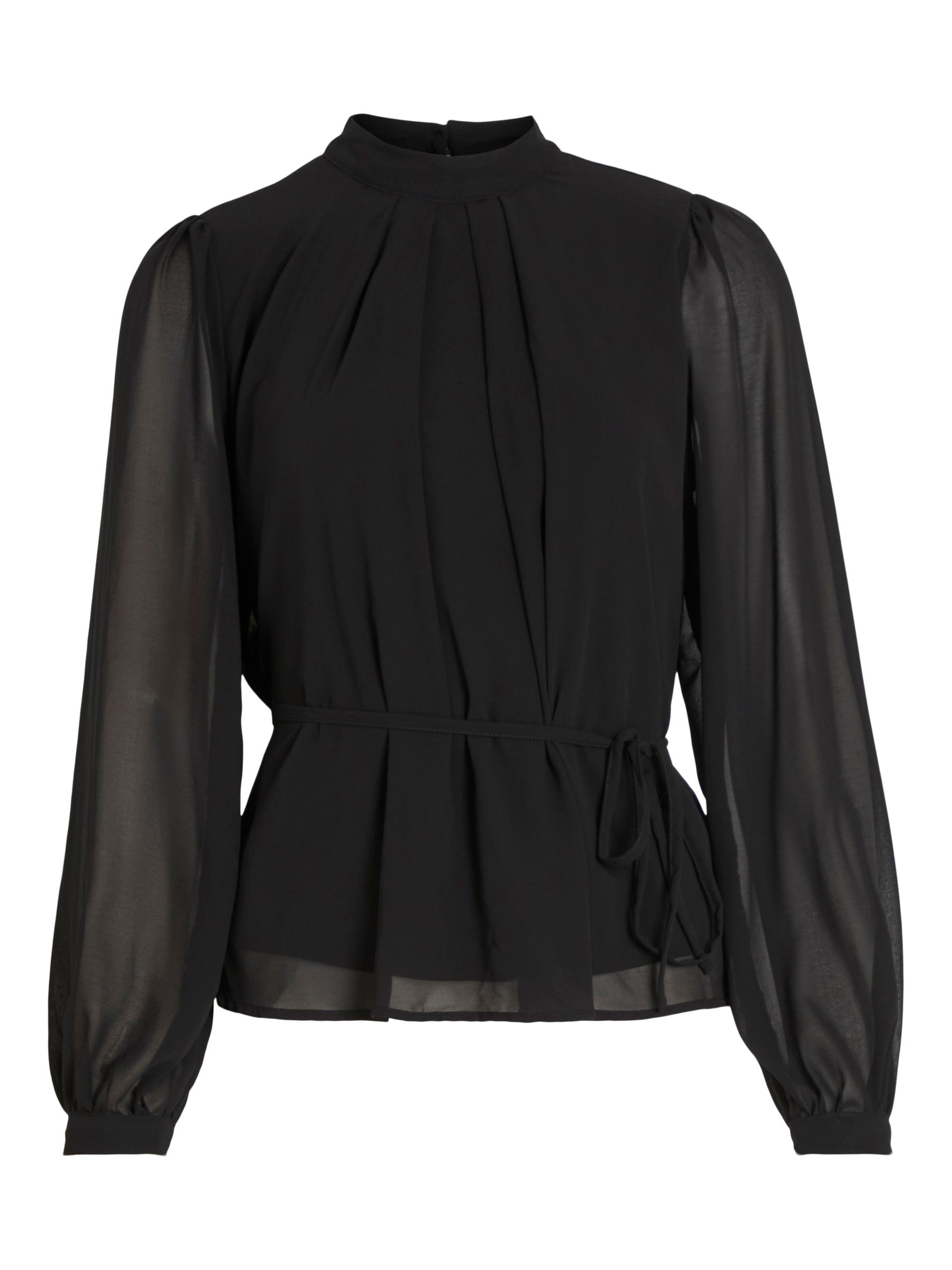 TIE BELT BLOUSE (Black) Vila® Official Online Shop