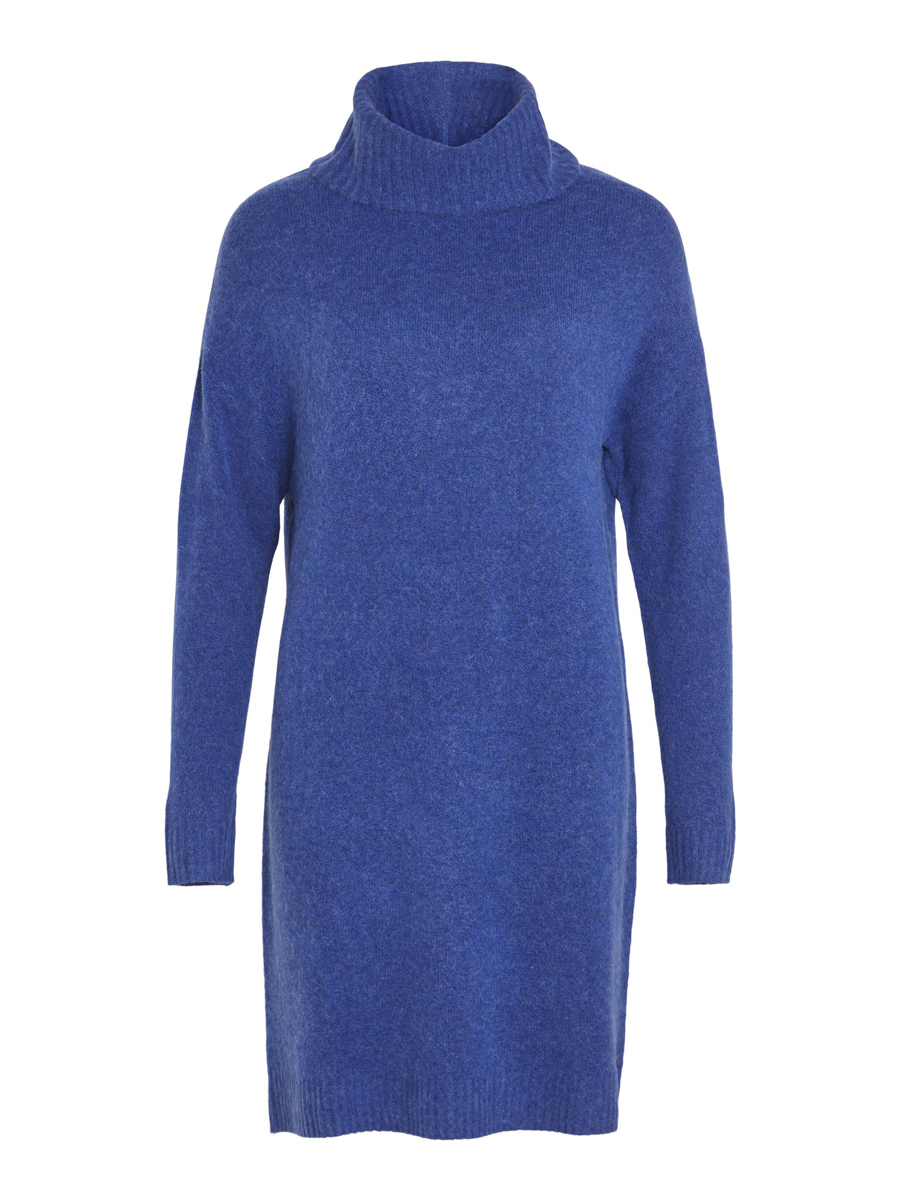 TURTLENECK KNITTED DRESS Blue VILA