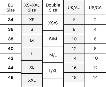 Size Guide - Size Conversion Table for Regular, Petite and Tall sizes